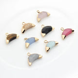 Mini Moon Natural Stone Charms 17*10mm 2pcs/lot DIY Jewelry Making