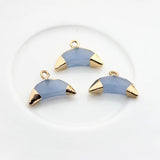 Mini Moon Natural Stone Charms 17*10mm 2pcs/lot DIY Jewelry Making