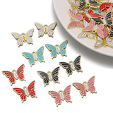 20Pcs Enamel Butterfly Pendant for Jewelry Making DIY Craft Supplies