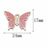 20Pcs Enamel Butterfly Pendant for Jewelry Making DIY Craft Supplies