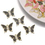 20Pcs Enamel Butterfly Pendant for Jewelry Making DIY Craft Supplies