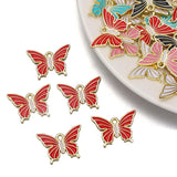 20Pcs Enamel Butterfly Pendant for Jewelry Making DIY Craft Supplies