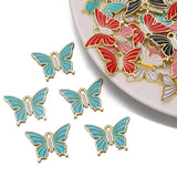 20Pcs Enamel Butterfly Pendant for Jewelry Making DIY Craft Supplies