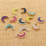 5pcs Small Moon Necklace Pendant Resin Earring Base Findings DIY Jewelry Gift