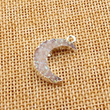 5pcs Small Moon Necklace Pendant Resin Earring Base Findings DIY Jewelry Gift