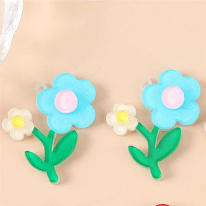 8Pcs Acrylic Flowers Charms for Earrings Keychain Diy
