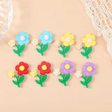 8Pcs Acrylic Flowers Charms for Earrings Keychain Diy
