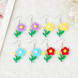 8Pcs Acrylic Flowers Charms for Earrings Keychain Diy