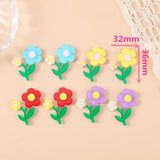 8Pcs Acrylic Flowers Charms for Earrings Keychain Diy