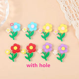 8Pcs Acrylic Flowers Charms for Earrings Keychain Diy
