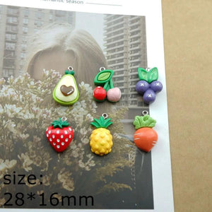 Flower Cherry Carrot Strawberry Grape Avocado Earring Charms