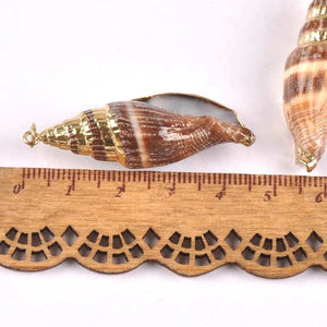 5pcs Natural Spiral Shell Charms Pendants Conch Plated Rose for jewelry making