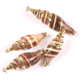 5pcs Natural Spiral Shell Charms Pendants Conch Plated Rose for jewelry making