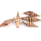 5pcs Natural Spiral Shell Charms Pendants Conch Plated Rose for jewelry making