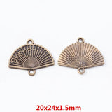 Set of 15/25 Retro Metal Zinc Alloy Fan Lantern Pendants for DIY Jewelry Making