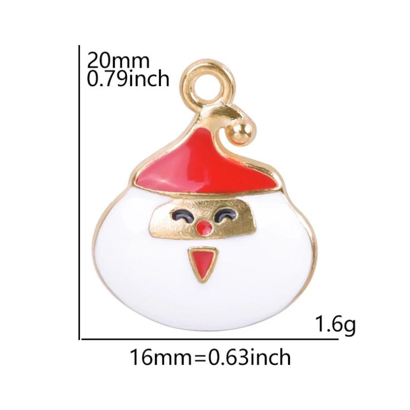 Enamel Christmas Tree Snowflake Deer Charms Xmas Tree Bell Socks Cane Pendant