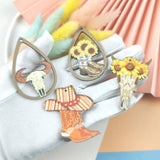 10 Sunflower OX Wooden Charms Jewelry Making DIY Pendants