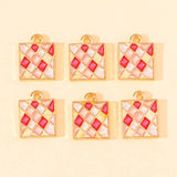 20Pcs Enamel Square Pendant Jewelry Making Alloy Accessories