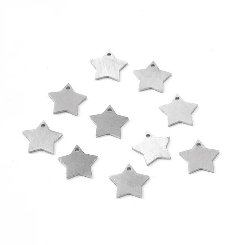 5pcs Stainless Steel Star Charms Pendants for DIY Jewelry Crafts