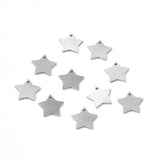 5pcs Stainless Steel Star Charms Pendants for DIY Jewelry Crafts