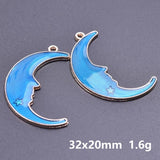 Cartoon Astronaut Spaceman Charms Moon Star Rocket Pendant