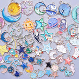 Cartoon Astronaut Spaceman Charms Moon Star Rocket Pendant