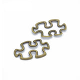30pcs Antique Puzzle Jigsaw Charms 18x30mm DIY Bracelet Necklace Pendant