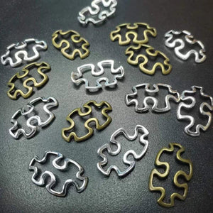 30pcs Antique Puzzle Jigsaw Charms 18x30mm DIY Bracelet Necklace Pendant