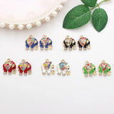 10Pcs/Lot Small Elephant Charms Enamel Pendant Bracelet Jewelry Making