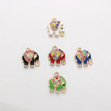 10Pcs/Lot Small Elephant Charms Enamel Pendant Bracelet Jewelry Making