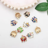 10Pcs/Lot Small Elephant Charms Enamel Pendant Bracelet Jewelry Making