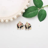 10Pcs/Lot Small Elephant Charms Enamel Pendant Bracelet Jewelry Making