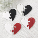 10pcs Couple Heart Pendant Love Patchwork Charms for DIY Earring Necklace