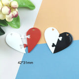 10pcs Couple Heart Pendant Love Patchwork Charms for DIY Earring Necklace