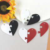 10pcs Couple Heart Pendant Love Patchwork Charms for DIY Earring Necklace