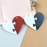 10pcs Couple Heart Pendant Love Patchwork Charms for DIY Earring Necklace