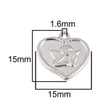5-Pack Stainless Steel Heart Angels Pendants for DIY Jewelry Making