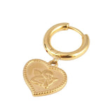 5-Pack Stainless Steel Heart Angels Pendants for DIY Jewelry Making