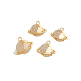 2Pcs Zircon Planet Star Charms for DIY Jewelry Making