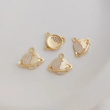 2Pcs Zircon Planet Star Charms for DIY Jewelry Making