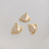2Pcs Zircon Planet Star Charms for DIY Jewelry Making