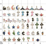 15Pcs Mix Animal Flower Enamel Charm DIY Jewelry Making Supplies