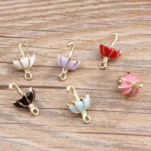 10pcs 11*19MM 3D Umbrella Charms Alloy Metal Pendant Jewelry Dangle Material