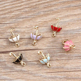 10pcs 11*19MM 3D Umbrella Charms Alloy Metal Pendant Jewelry Dangle Material