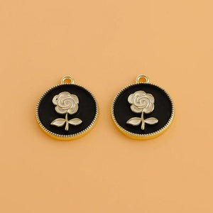 5pcs Rose Flower Charms for DIY Jewelry Making