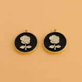 5pcs Rose Flower Charms for DIY Jewelry Making