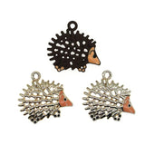 10Pcs Hedgehog Enamel Animal Charms for DIY Women Pendant Necklaces Keychains