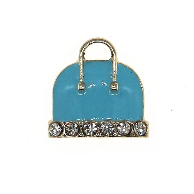 10PCS Colorful Enamel Charms Rhinestone Ornament DIY Earring Jewelry Findings