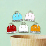 10PCS Colorful Enamel Charms Rhinestone Ornament DIY Earring Jewelry Findings