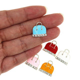 10PCS Colorful Enamel Charms Rhinestone Ornament DIY Earring Jewelry Findings